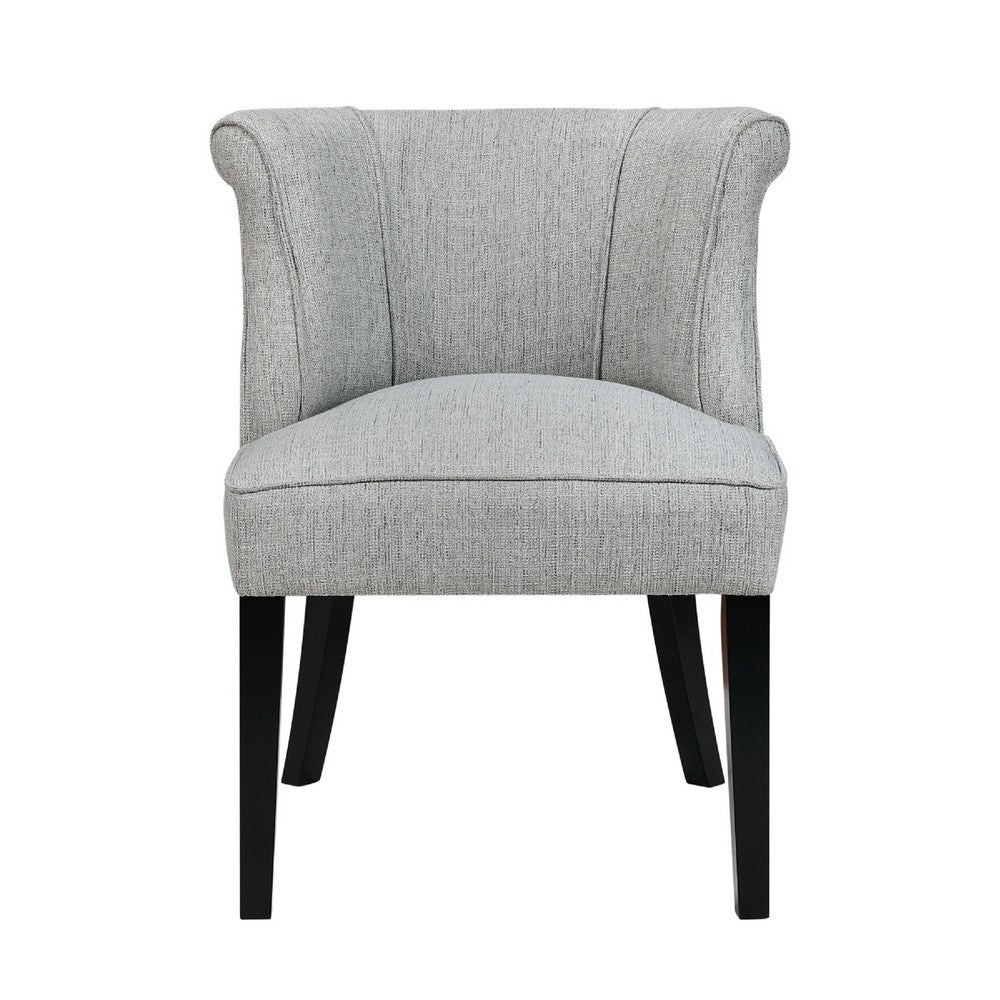 Vasu Accent Chair, Vertical Accents on Curved Back, Gray Polyester - BM345414