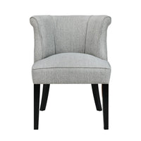 Vasu Accent Chair, Vertical Accents on Curved Back, Gray Polyester - BM345414