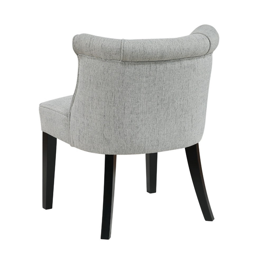 Vasu Accent Chair, Vertical Accents on Curved Back, Gray Polyester - BM345414