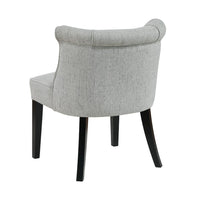 Vasu Accent Chair, Vertical Accents on Curved Back, Gray Polyester - BM345414