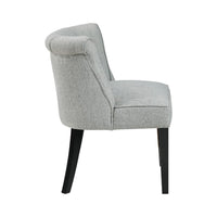 Vasu Accent Chair, Vertical Accents on Curved Back, Gray Polyester - BM345414