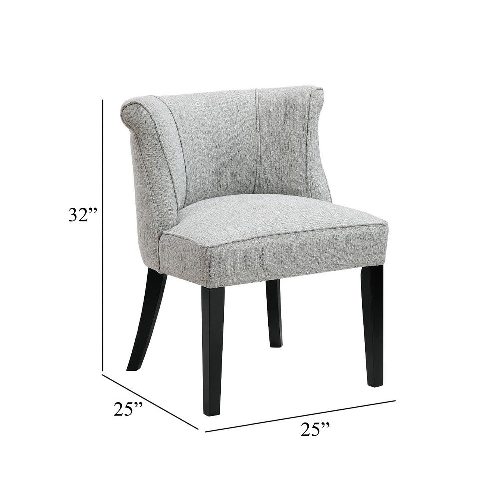 Vasu Accent Chair, Vertical Accents on Curved Back, Gray Polyester - BM345414