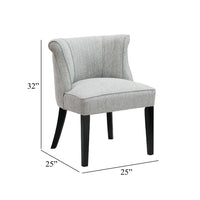 Vasu Accent Chair, Vertical Accents on Curved Back, Gray Polyester - BM345414
