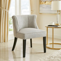 Vasu Accent Chair, Vertical Accents on Curved Back, Gray Polyester - BM345414