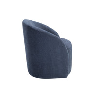 Saho Swivel Accent Chair, Barrel Style, Foam Padded, Modern Blue Boucle - BM345417
