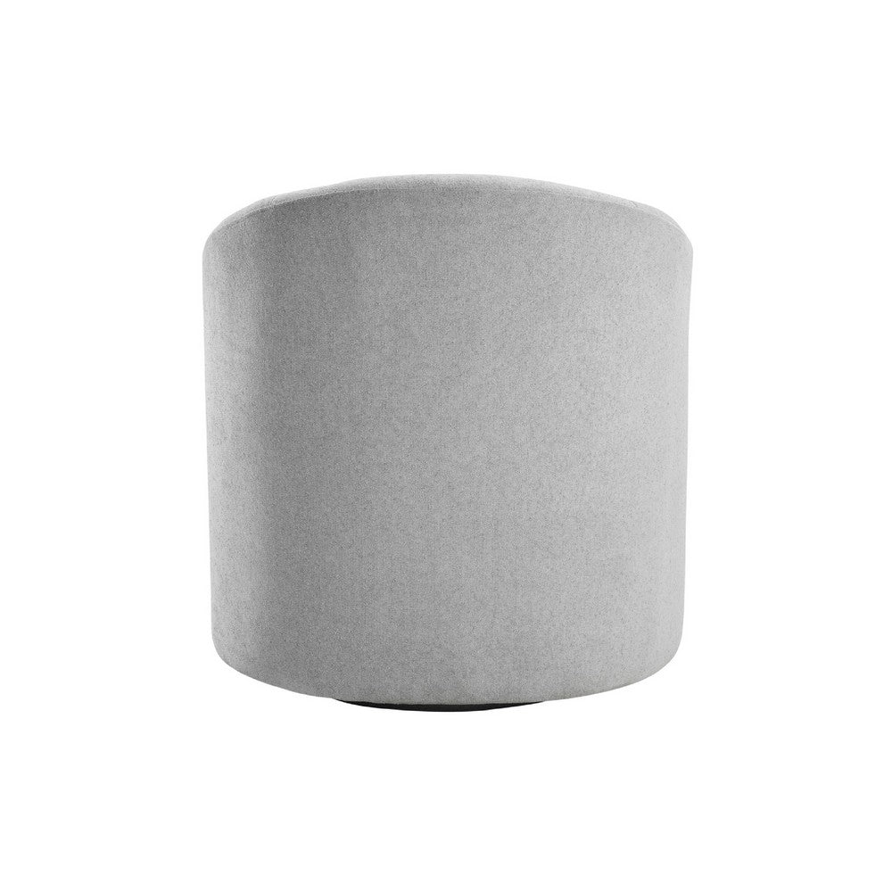 Saho Swivel Accent Chair, Barrel Style, Foam Padded, Light Gray Boucle - BM345418