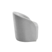 Saho Swivel Accent Chair, Barrel Style, Foam Padded, Light Gray Boucle - BM345418