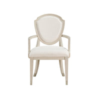 Olto Set of 2 Dining Armchairs, Ivory Chenille, Light Oak Brown Wood, Dipped Legs - BM345421