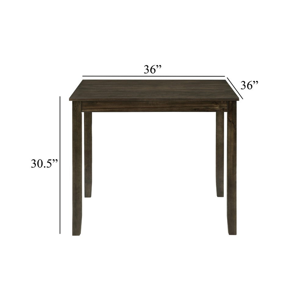 Gimi 5pc Dining Table Set, 4 X Back Faux Leather Chairs, Charcoal Brown - BM345425