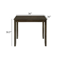 Gimi 5pc Dining Table Set, 4 X Back Faux Leather Chairs, Charcoal Brown - BM345425