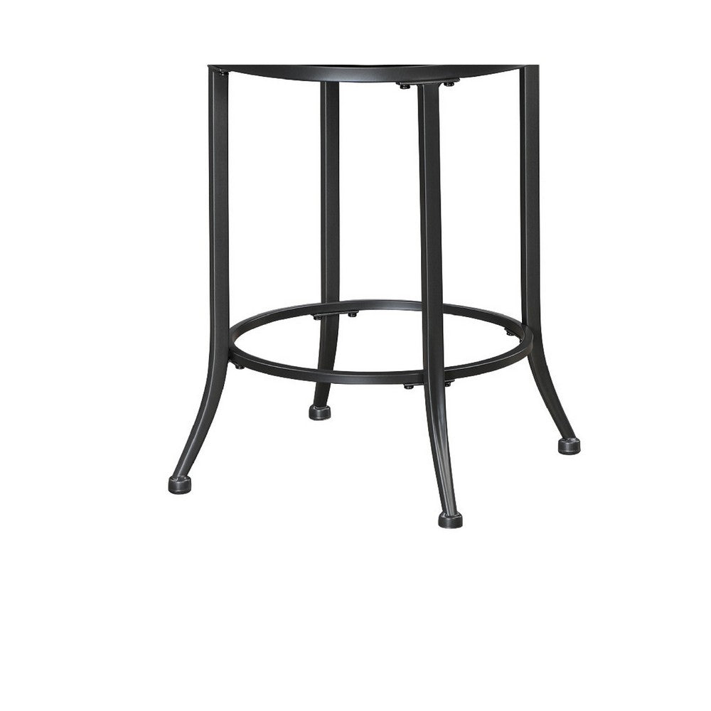 Nira Swivel Counter Chair, Brown Faux Leather, Wood Back, Black Metal - BM345427