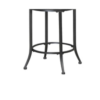 Nira Swivel Counter Chair, Brown Faux Leather, Wood Back, Black Metal - BM345427