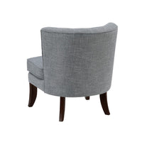 Rose Accent Chair, Button Tufted Wingback, Dark Gray Polyester, Brown - BM345434