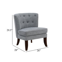 Rose Accent Chair, Button Tufted Wingback, Dark Gray Polyester, Brown - BM345434