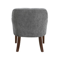 Beca Accent Armchair, Button Tufted Back, Sloped Arms, Gray Polyester - BM345436