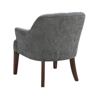 Beca Accent Armchair, Button Tufted Back, Sloped Arms, Gray Polyester - BM345436