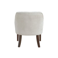 Beca Accent Armchair, Button Tufted Back, Sloped Arms, Beige Polyester - BM345437