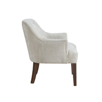 Beca Accent Armchair, Button Tufted Back, Sloped Arms, Beige Polyester - BM345437