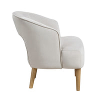 Dora Accent Chair, Open Barrel Back, Gray Velvet, Light Brown Legs - BM346659