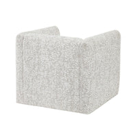 Veena Swivel Cube Chair with Lumbar Pillow, Foam Cushions, Beige Jacquard - BM346661