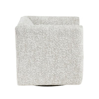 Veena Swivel Cube Chair with Lumbar Pillow, Foam Cushions, Beige Jacquard - BM346661