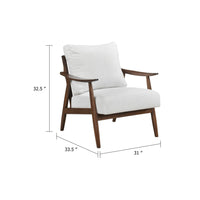 Toni Accent Chair, Foam Fill Beige Polyester, Slat Back Dark Brown Wood - BM346662