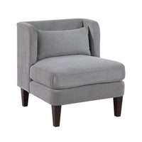 Feya Accent Chair w Pillow, Channeled Dark Gray Corduroy, Brown Legs - BM346667