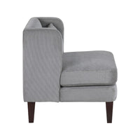 Feya Accent Chair w Pillow, Channeled Dark Gray Corduroy, Brown Legs - BM346667
