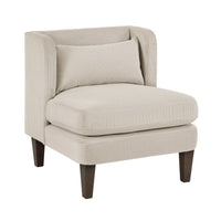 Feya Accent Chair w Pillow, Channeled Taupe Brown Corduroy, Brown Legs - BM346668