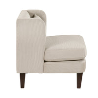 Feya Accent Chair w Pillow, Channeled Taupe Brown Corduroy, Brown Legs - BM346668