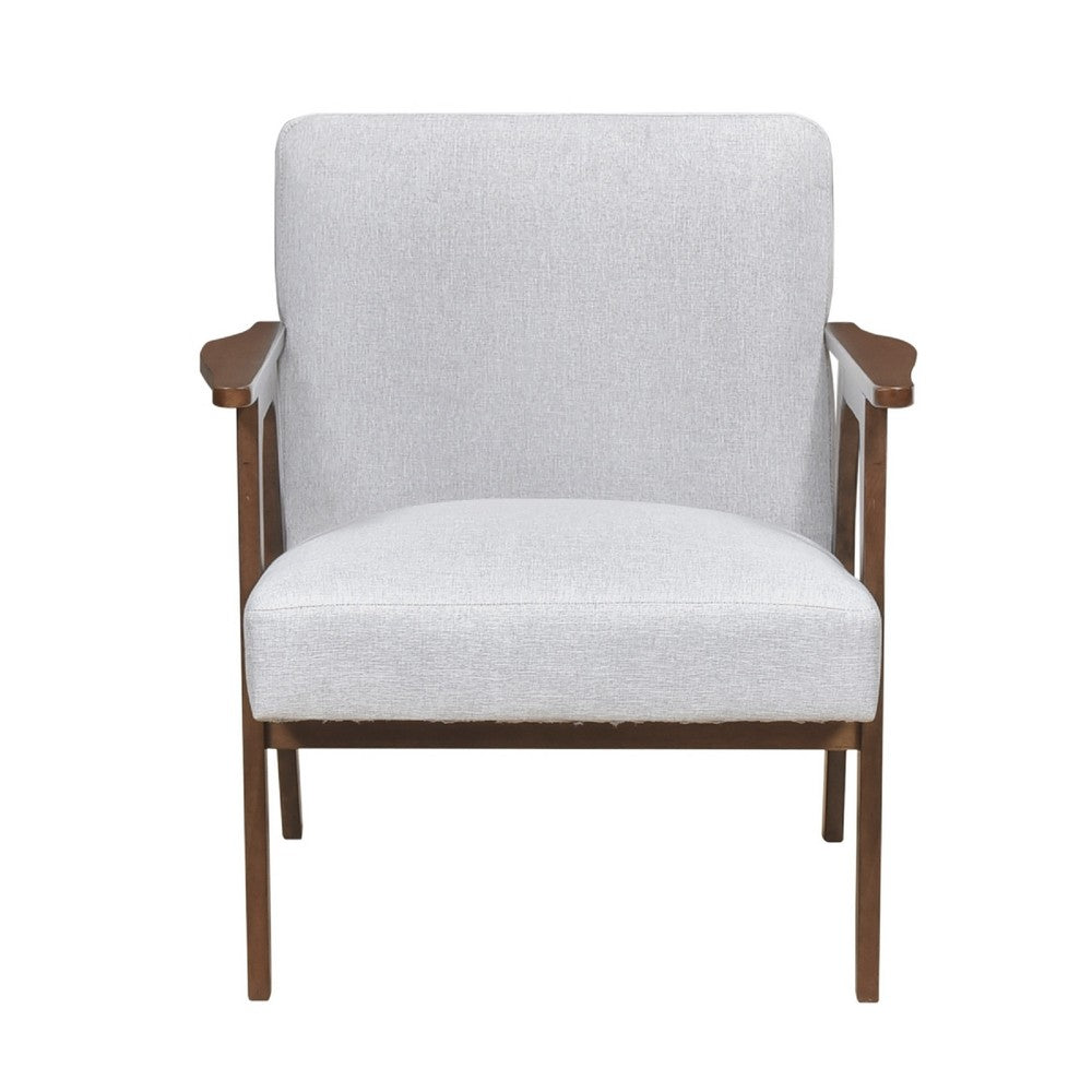 Cathy Accent Chair, Gray Polyester Cushions, Walnut Brown Rubberwood - BM346676