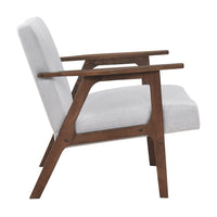 Cathy Accent Chair, Gray Polyester Cushions, Walnut Brown Rubberwood - BM346676