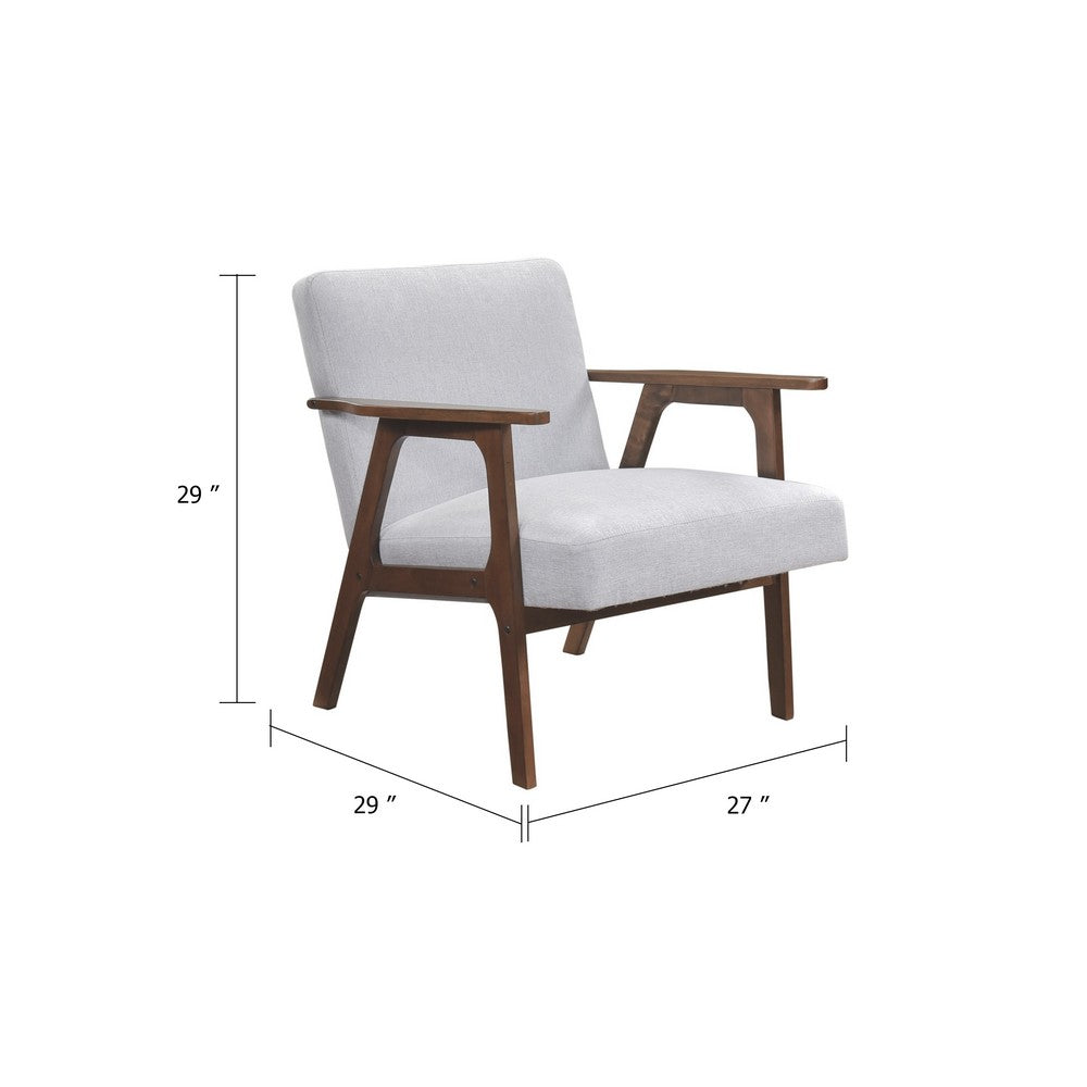 Cathy Accent Chair, Gray Polyester Cushions, Walnut Brown Rubberwood - BM346676