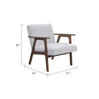 Cathy Accent Chair, Gray Polyester Cushions, Walnut Brown Rubberwood - BM346676