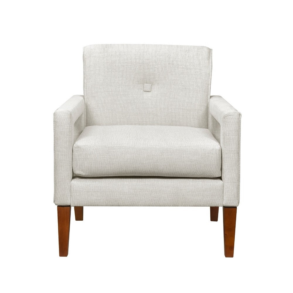 Bei Armchair, Beige Chenille Cushion, Walnut Brown Solid Wood - BM346684
