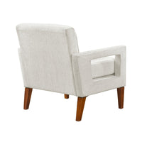 Bei Armchair, Beige Chenille Cushion, Walnut Brown Solid Wood - BM346684
