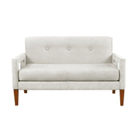 Bei Loveseat, Beige Chenille Cushion, Walnut Brown Solid Wood, 55 Inch - BM346685