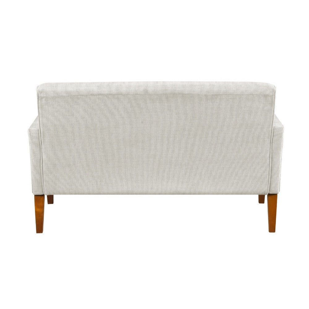 Bei Loveseat, Beige Chenille Cushion, Walnut Brown Solid Wood, 55 Inch - BM346685