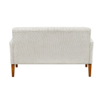 Bei Loveseat, Beige Chenille Cushion, Walnut Brown Solid Wood, 55 Inch - BM346685