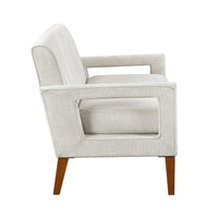 Bei Loveseat, Beige Chenille Cushion, Walnut Brown Solid Wood, 55 Inch - BM346685
