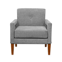 Bei Armchair, Gray Chenille Cushion, Walnut Brown Solid Wood - BM346686