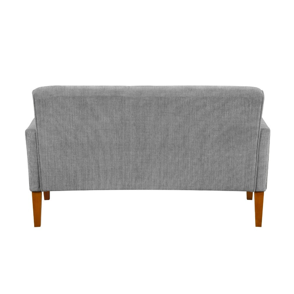 Bei Loveseat, Gray Chenille Cushion, Walnut Brown Solid Wood, 55 Inch - BM346687