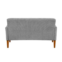 Bei Loveseat, Gray Chenille Cushion, Walnut Brown Solid Wood, 55 Inch - BM346687