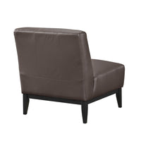 Hoy Accent Chair, Dark Brown Top Grain Leather, Black Solid Wood Legs - BM346692