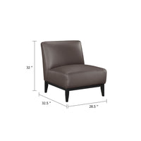 Hoy Accent Chair, Dark Brown Top Grain Leather, Black Solid Wood Legs - BM346692