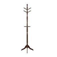 Moy 3 Tier Coat Rack with 10 Hooks, 72 Inch Dark Brown Solid Wood - BM346698