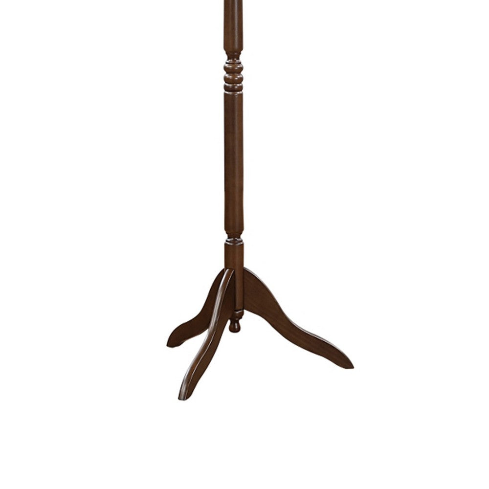 Moy 3 Tier Coat Rack with 10 Hooks, 72 Inch Dark Brown Solid Wood - BM346698