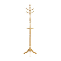 Moy 3 Tier Coat Rack with 10 Hooks, 72 Inch Natural Brown Solid Wood - BM346699