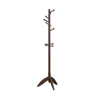 Pon 7 Tier Coat Rack w 11 Hooks and Tripod Base, 70 Inch Dark Brown - BM346700