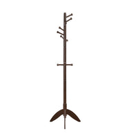 Pon 7 Tier Coat Rack w 11 Hooks and Tripod Base, 70 Inch Dark Brown - BM346700